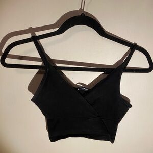 BRANDY MELVILLE black cross over tank top